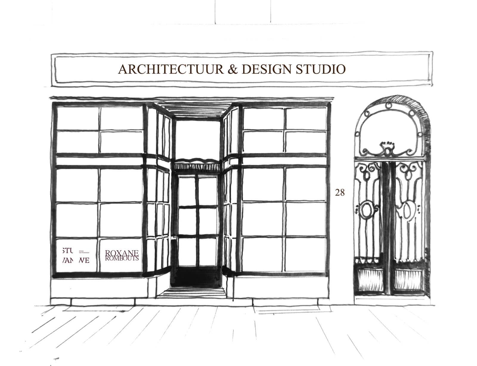 Sketch of the new studio at Mechelsesteenweg 28, Antwerp